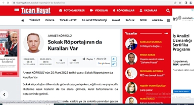Ahmet Köprülü Ticari Hayat Gazetesinde Köşe Yazarlığına Başladı
