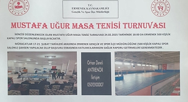 Mustafa Uğur Masa Tenisi Turnuvası Düzenleniyor