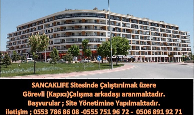 Konya Sancaklife Sitesi’ne Konaklamalı Kapıcı Alınacak