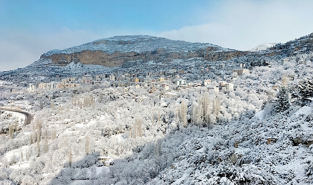 Ermenek’te Kar Yağışı Sonrası Kartpostallık Manzaralar